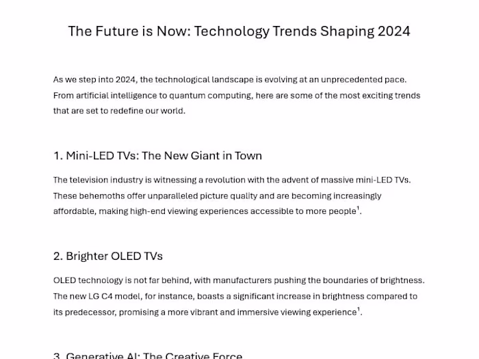 The Future is Now: Technology Trends Shaping 2024