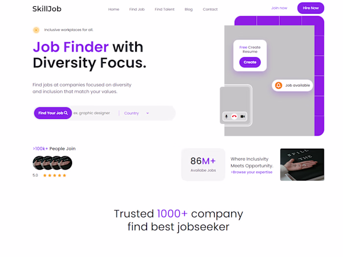 Responsive Job Finder Website UI (Bootstrap + Modern Design)