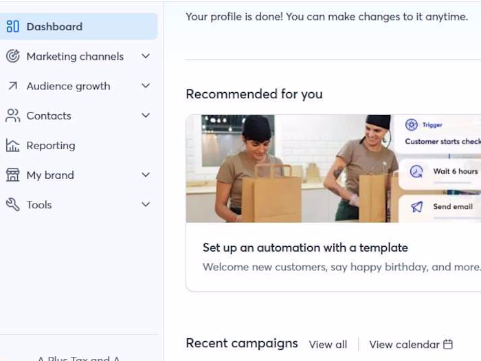 Email marketing account setup and management