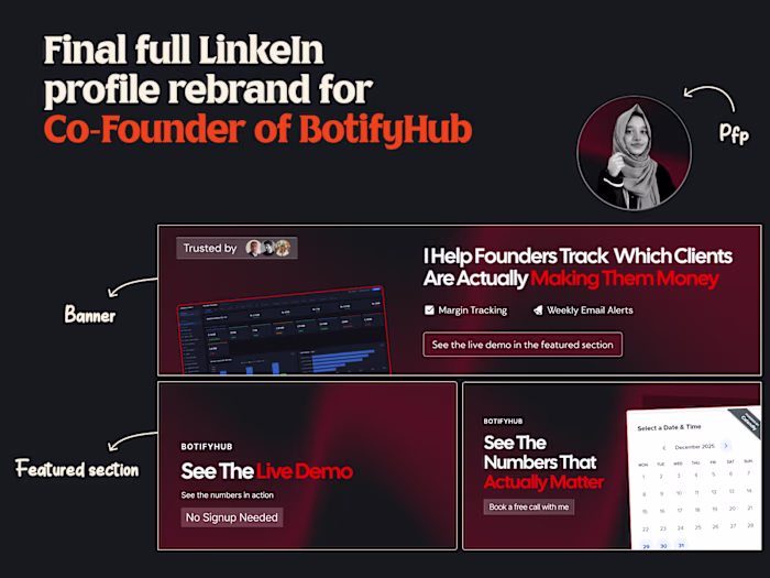 LinkedIn profile rebrand for Co-Founder of BotifyHub