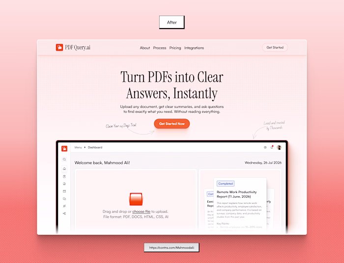 Website Redesign Project for PDF Query Ai