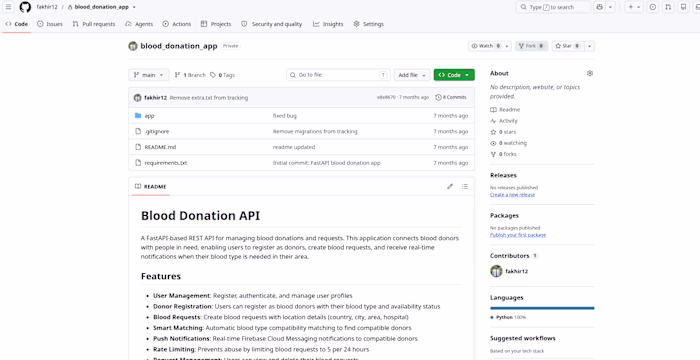 Blood Donation API
A FastAPI-based REST