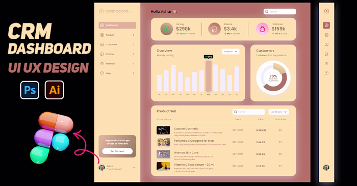 Product CRM Dashboard Website UI