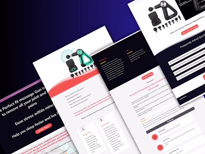 Massage Gun Landing Page Design