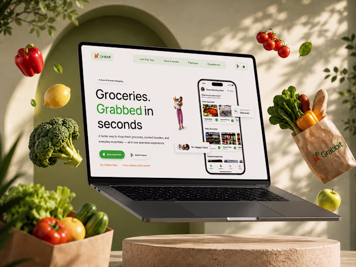 Grabbit Mobile App Landing Page Design
