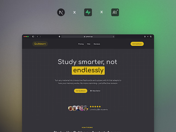 Fullstack Development of Quiklearn's AI Learning Platform