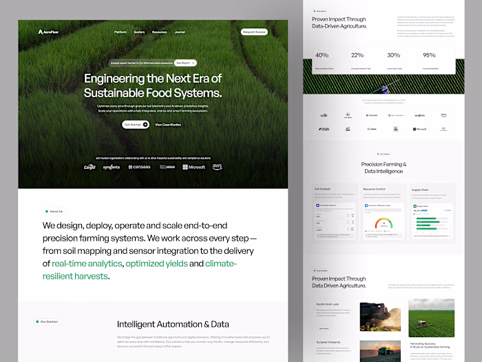 AcreFlow Agriculture Website Design