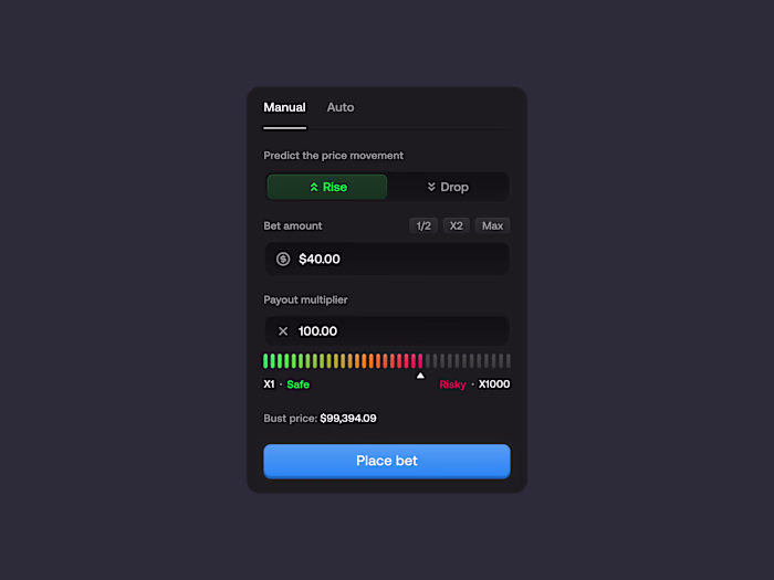 Betting form for an iGaming