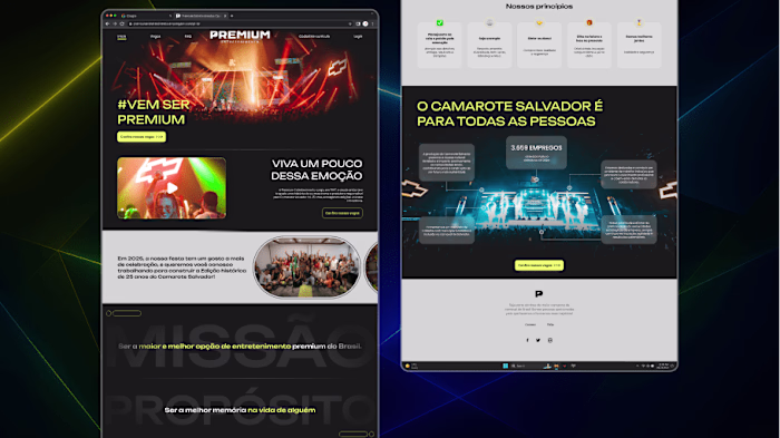 Camarote Salvador Careers Landing Page Design