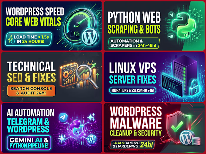 Some of my visuals for showcasing my services