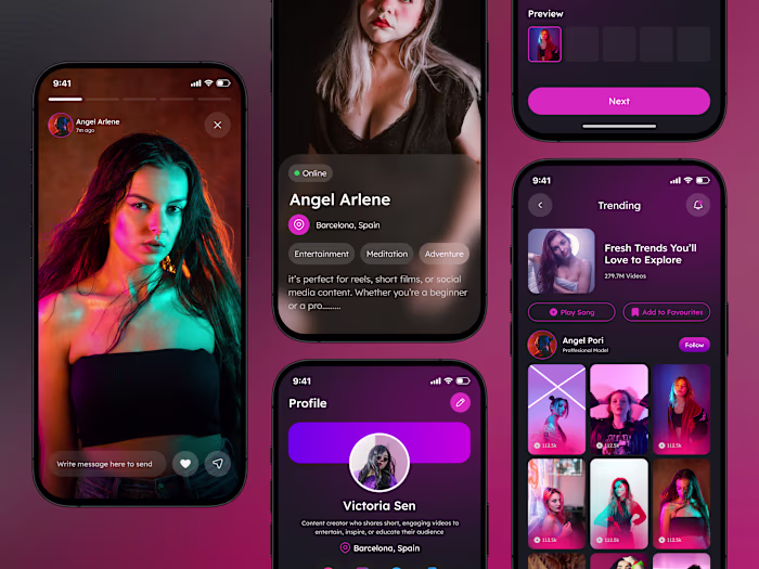 TalkNext Video Stream Mobile App Redesign