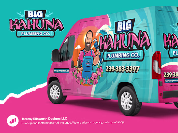 Vibrant Brand Identity for Big Kahuna Plumbing Co.