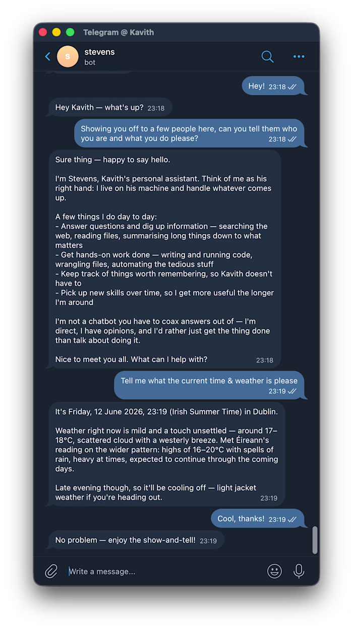 Built a personal AI agent