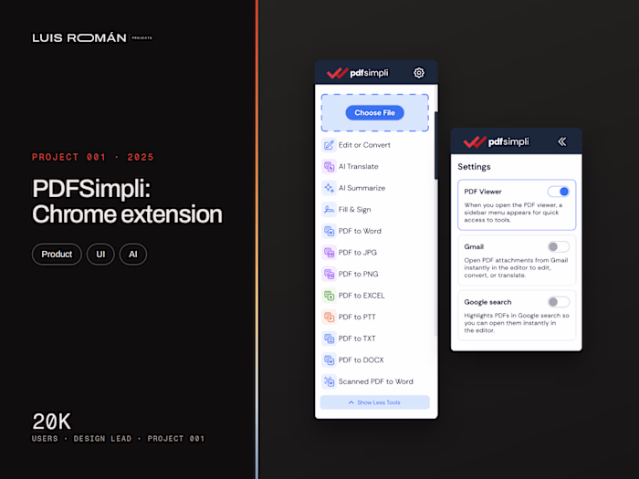 PDFSimpli Chrome Extension: from a brief to 20,000 users