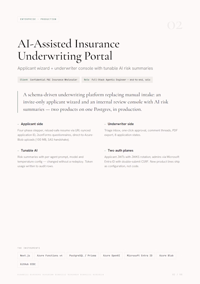 AI-Assisted Insurance Underwriting Portal