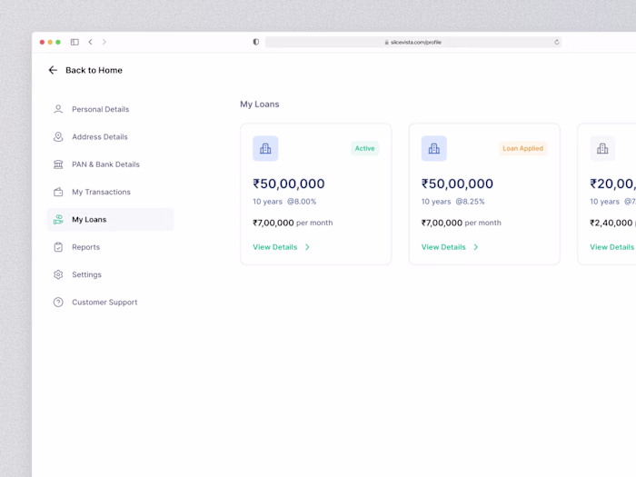 Profile Page - Loans | Fintech