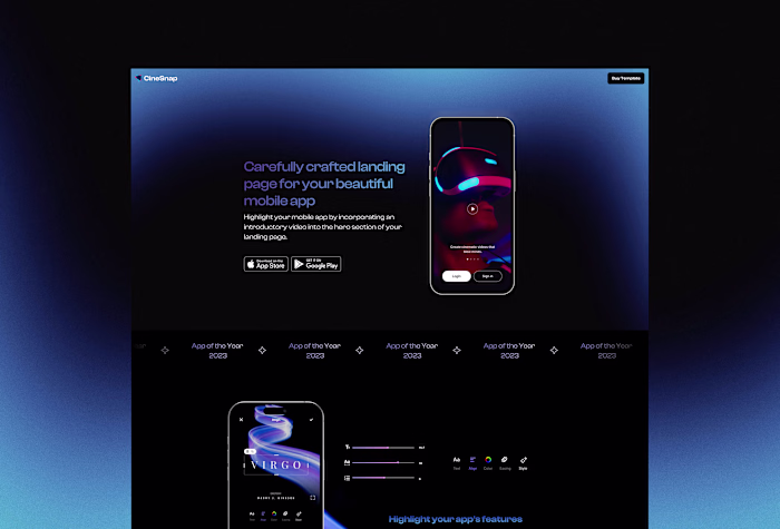 App Landing Page Framer Template