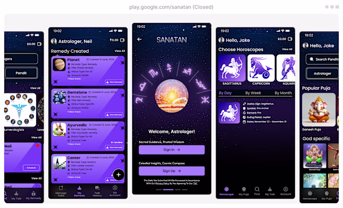 Sanatan - Astrology App UI/UX