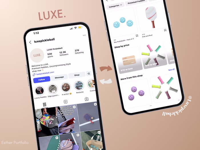 Social Media Instagram Growth & Shop Setup for Luxepickleball