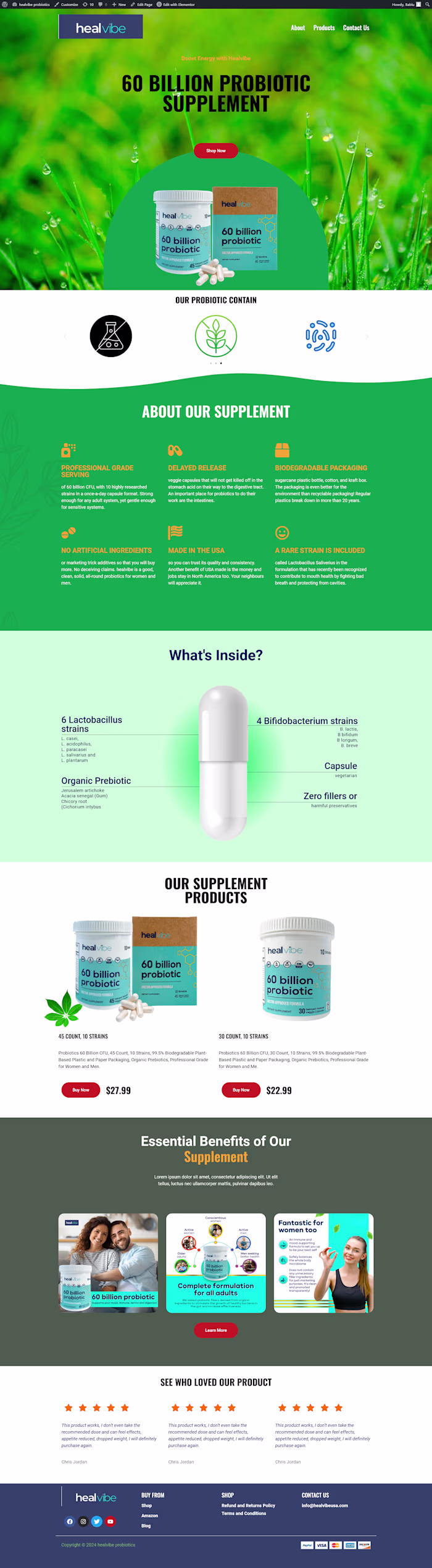 Conversion-Focused Supplement WordPress Website Design