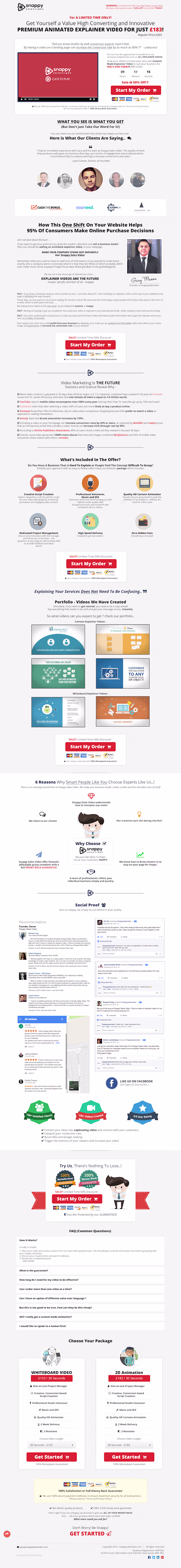 Sales Page for Animation Company
