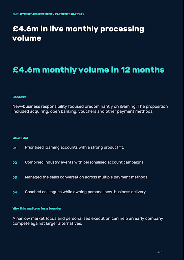£4.6m Live Monthly Processing Volume in 12 Months