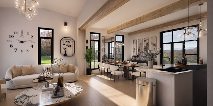 Luminous Haven
Open-Plan Living Room |