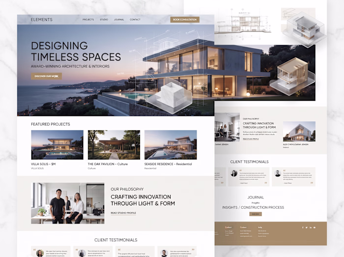 Elements - Architecture Studio Website UIUX