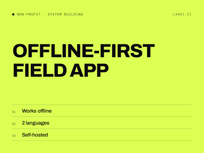 Offline-first field app for a non-profit