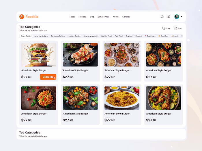 Food Delivery Website UI Design