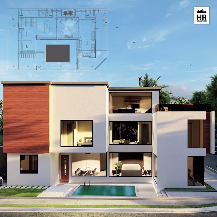 HR Architectz on Instagram: “SWIPE LEFT ⏩⏩⏩⏩ . Modern Residentia