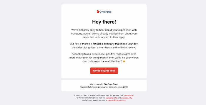 Review Request Email — Conditional Content & Compliance Footer