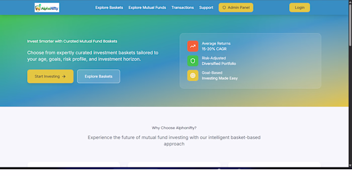 Alphanifty webpage