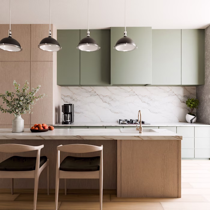 Modern Kitchen Interior Render with Realistic Lighting