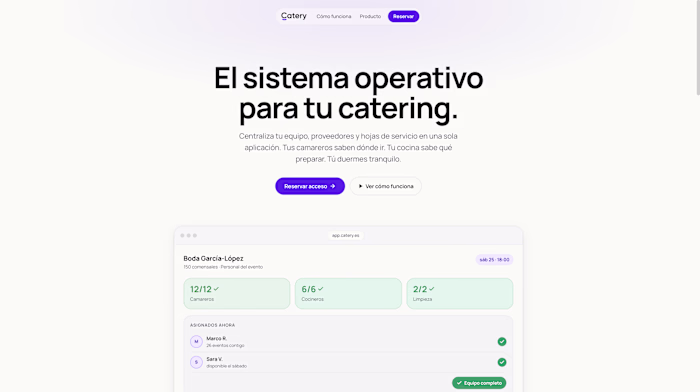 Catery - B2B Saas, operating