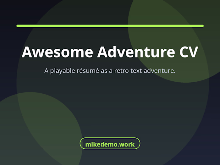 Awesome Adventure CV