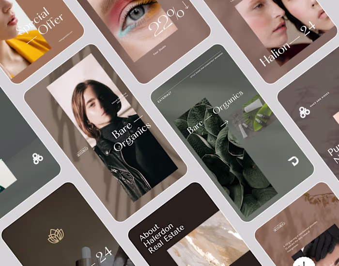 HALION | Organic Cosmetics Canva Templates
