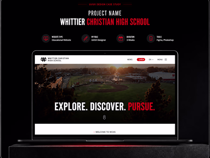 Whittier Christian High School Website Redesign