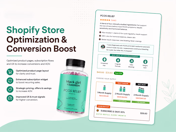 Shopify Store Optimization & Conversion Boost