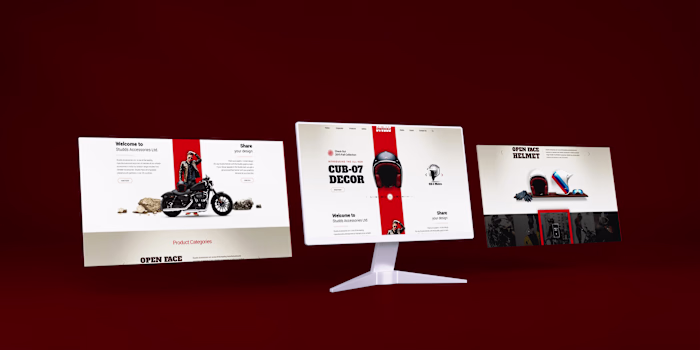 Motorbike Accessories Landing Page & Product Journey