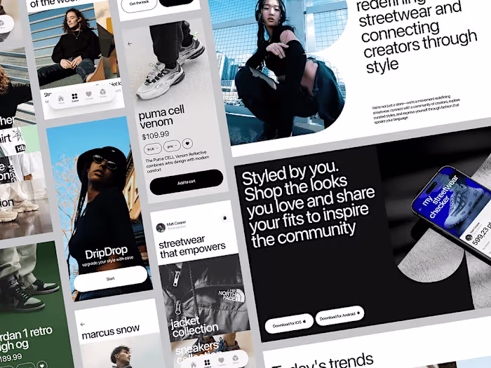 Streetwear Social Commerce App - UI/UX & Development