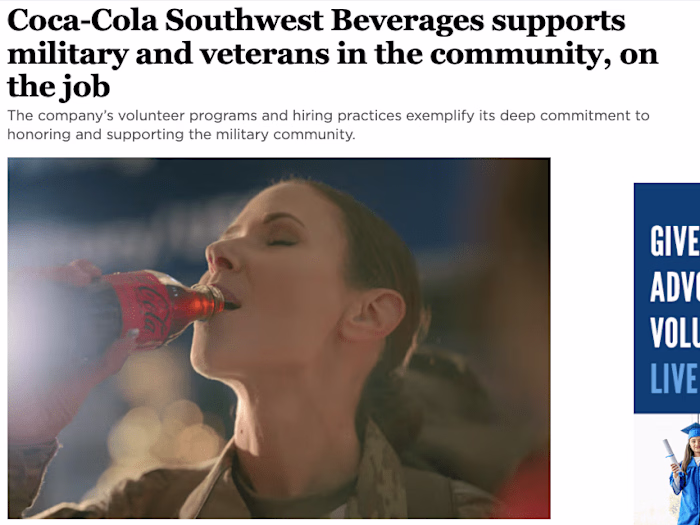 Coca-Cola Southwest Beverages supports military and veterans in…