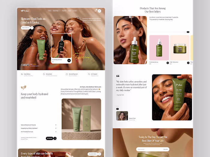 Most skincare websites sell products.