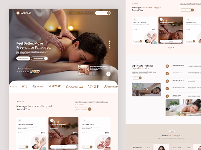 Wellnest Luxury Spa Landing Page UI/UX Design