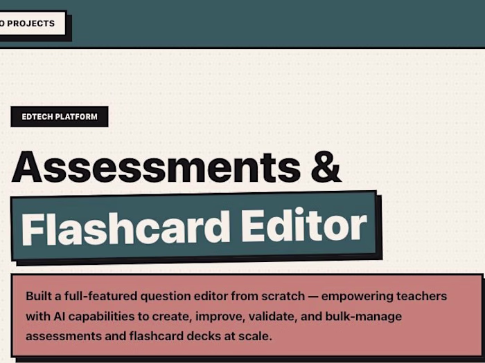 AI-Powered Assessments & Flashcard Editor