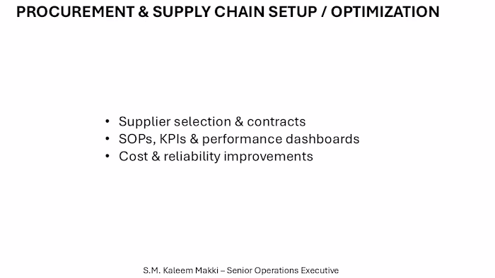 PROCUREMENT & SUPPLY CHAIN SETUP