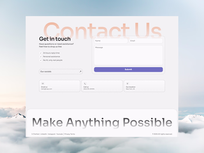 Contact + Footer = 🚀