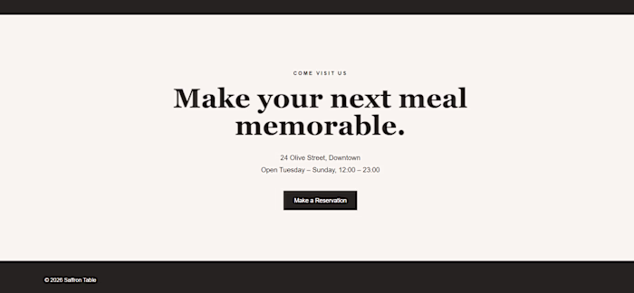 Saffron Table — Restaurant Landing