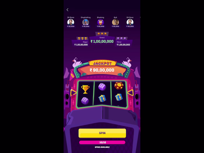 Jackpot animation for MPL App
