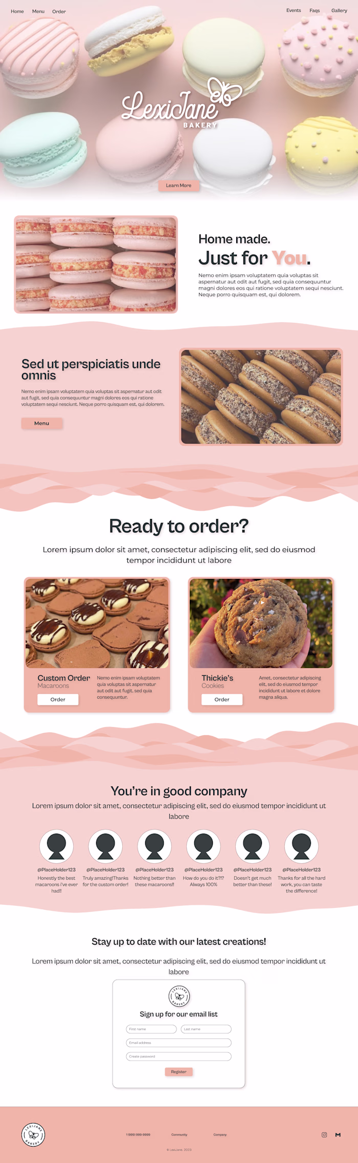 LexiJane Bakery – Website Redesign Prototype (Figma)